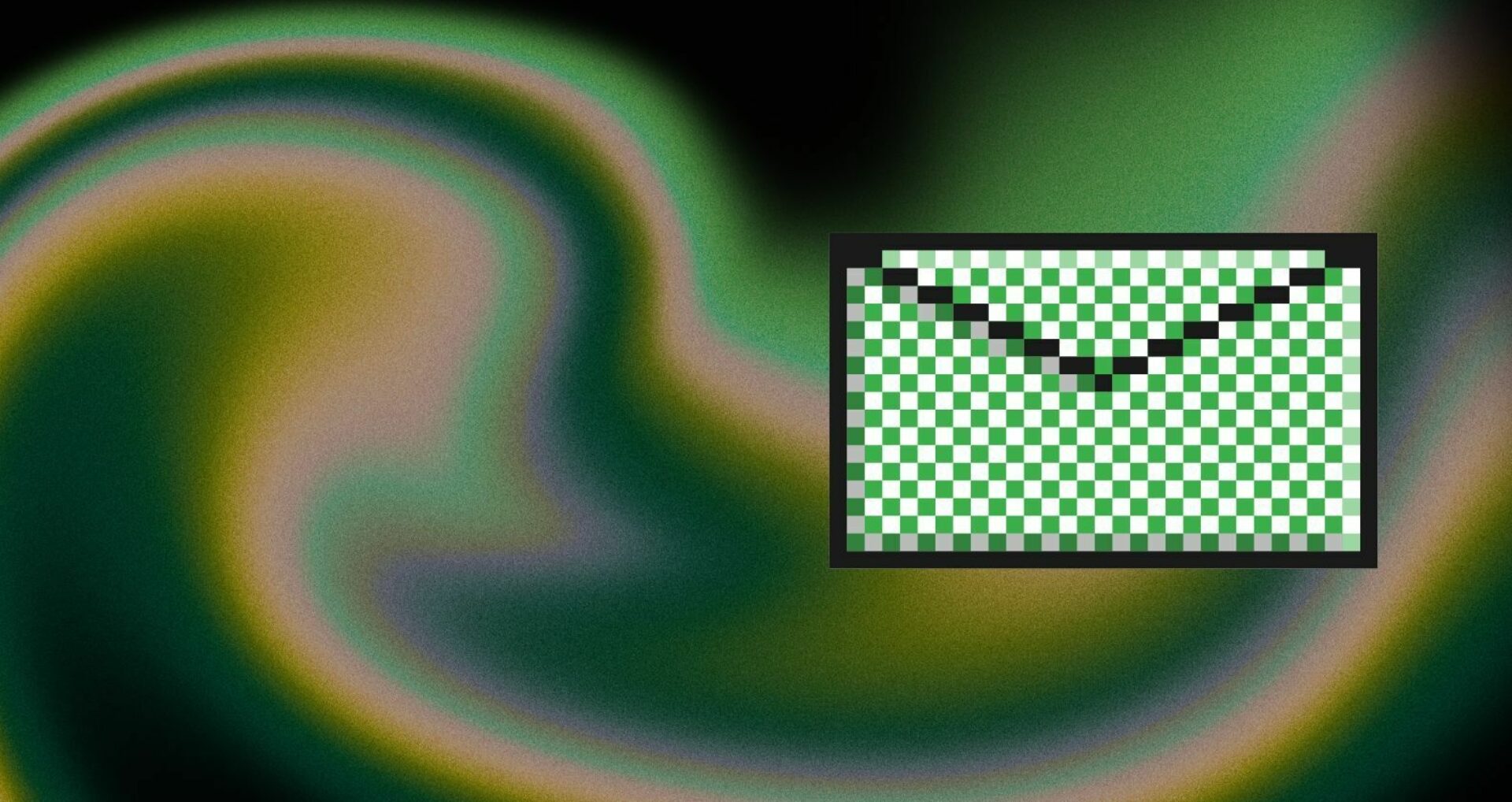 Envelope over swirling background