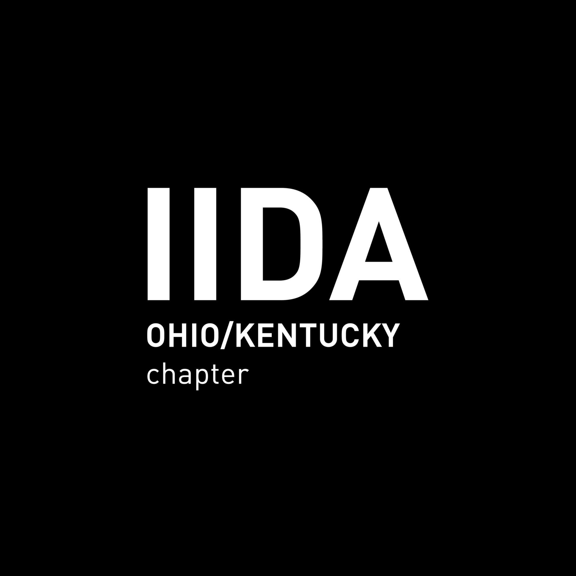 Bold white letters IIDA dominate a black background, with smaller centered white text reading OHIO/KENTUCKY and the word chapter beneath.